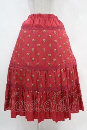 画像: Jane Marple Dans Le Saｌon / Granny’s buttons tiered skirt  ローズ H-24-04-01-1029-JM-SK-KB-ZH