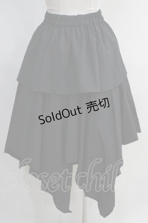 画像3: NieR Clothing / フロントZIPイレギュラースカート  黒 H-24-04-06-016-PU-SK-KB-ZH (3)