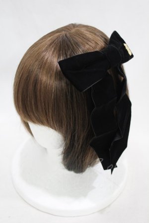 画像: Rose Marie seoir / Kitten velour ribbon barrette - ブラック H-24-04-07-020-EL-AC-NS-ZH