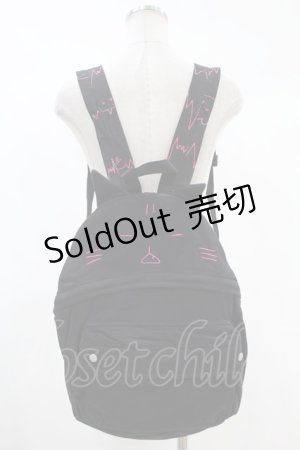 画像: MINT NeKO / ネコリュック  黒×ピンク刺繍 H-24-04-13-007-HN-BG-KB-ZH
