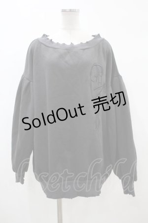 画像: FICTION TOKYO / Logo Embroidery Free Length Loose Damage Sweat Free WashBlack H-24-04-13-1058-0-TO-NS-ZH