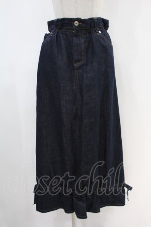 画像: Jane Marple Dans Le Saｌon / Cotton Linen Denim Drawstring Skirt  ブルー H-24-04-17-1021-JM-SK-KB-ZH