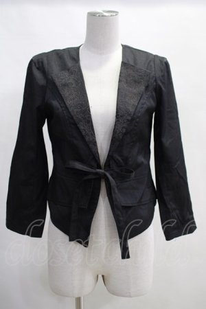 画像: OZZ ANGELO / 刺繍襟ジャケット  黒 H-24-04-24-052-OO-JA-KB-ZH