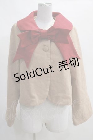 画像: Favorite / リボンショートコート  茶 H-24-04-24-053-LO-CO-KB-ZT-C018