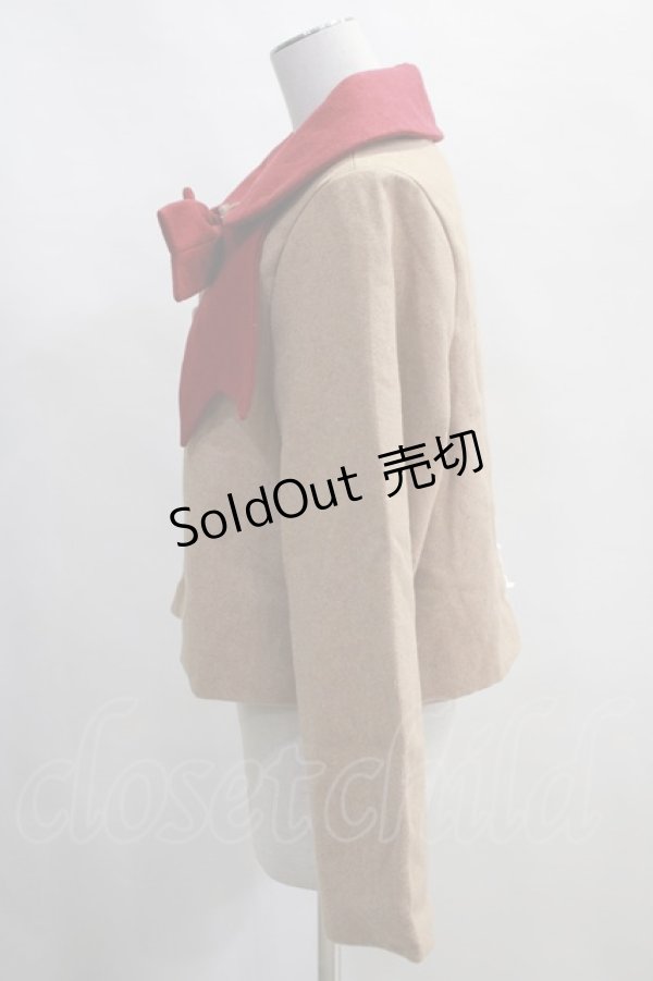 画像2: Favorite / リボンショートコート  茶 H-24-04-24-053-LO-CO-KB-ZT-C018 (2)