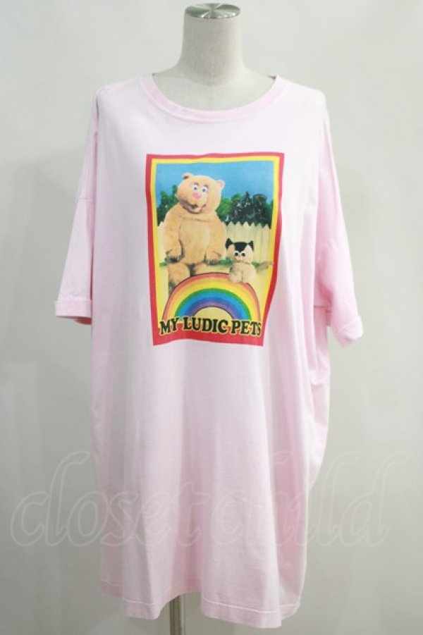 画像1: Candy Stripper / MY LUDIC PETS BIG BIG Tシャツ  ピンク H-24-05-03-1039-PU-TO-KB-ZH (1)