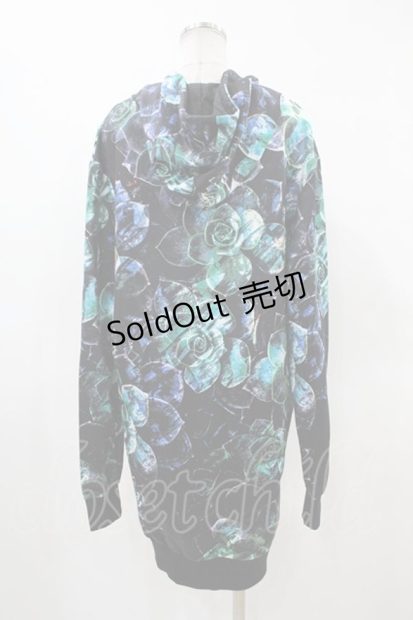 画像2: NieR Clothing / 総柄ZIPパーカー  黒 H-24-05-05-1066-PU-TO-KB-ZT357 (2)