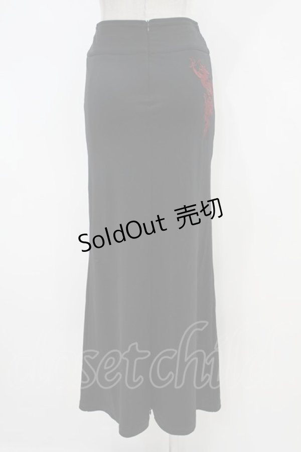 画像2: Ozz On / 龍刺繍ロングスカート  黒 H-24-05-06-026-OO-SK-KB-ZH (2)