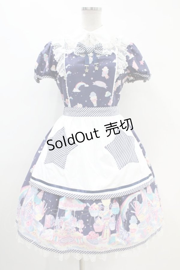 画像1: Angelic Pretty / MilkyPlanetワンピース Free ネイビー H-24-05-09-1017-AP-OP-NS-ZH (1)