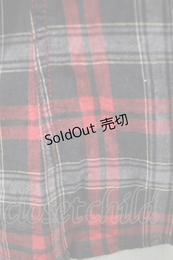 画像3: ALGONQUINS / タイ付チェックシャツ  赤×グレー H-24-05-09-028-AL-BL-KB-ZH (3)