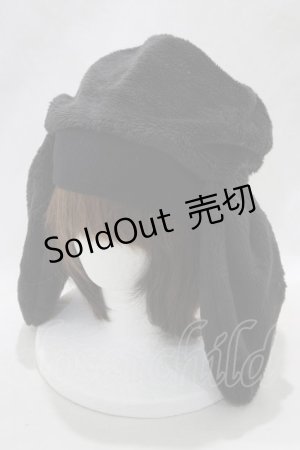 画像: NIGATSU / うさ耳帽  黒 H-24-05-13-1057-PU-AC-KB-ZH