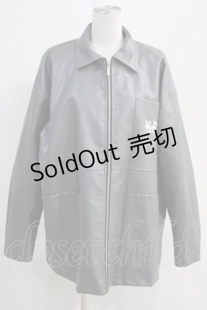 画像: NieR Clothing / 3POCKET裏起毛高品質ライダースジャケット グレー H-24-05-17-1022-PU-JA-KB-ZT-CL001