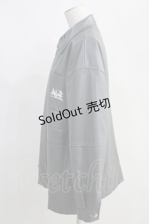 画像2: NieR Clothing / 3POCKET裏起毛高品質ライダースジャケット グレー H-24-05-17-1022-PU-JA-KB-ZT-CL001 (2)