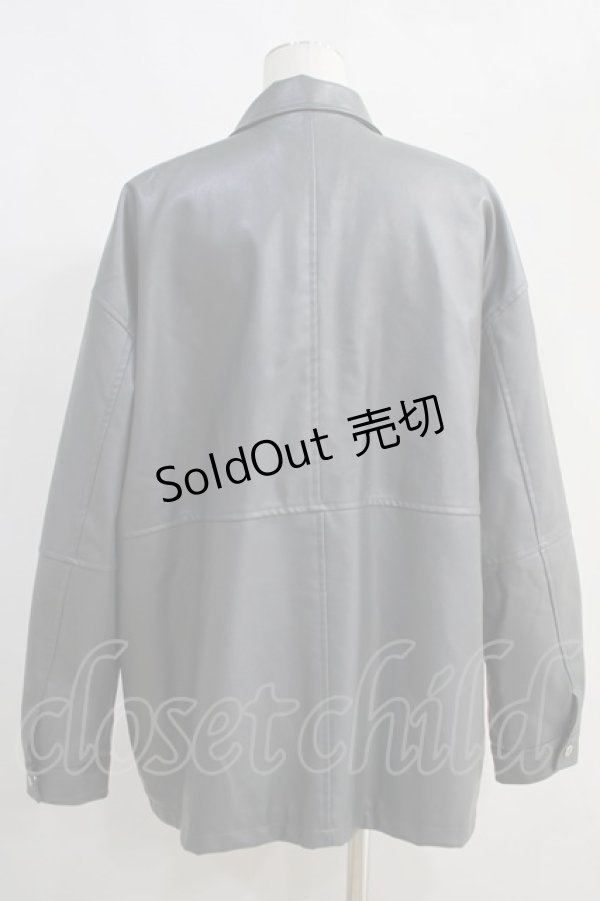 画像3: NieR Clothing / 3POCKET裏起毛高品質ライダースジャケット グレー H-24-05-17-1022-PU-JA-KB-ZT-CL001 (3)