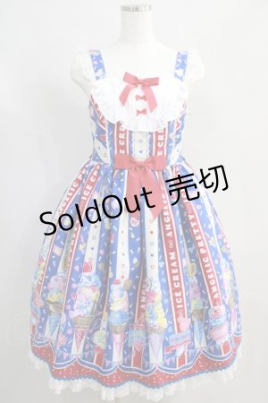 画像: Angelic Pretty / Ice Cream Parlorジャンパースカート Free ブルー H-24-06-01-012-AP-OP-NS-ZH