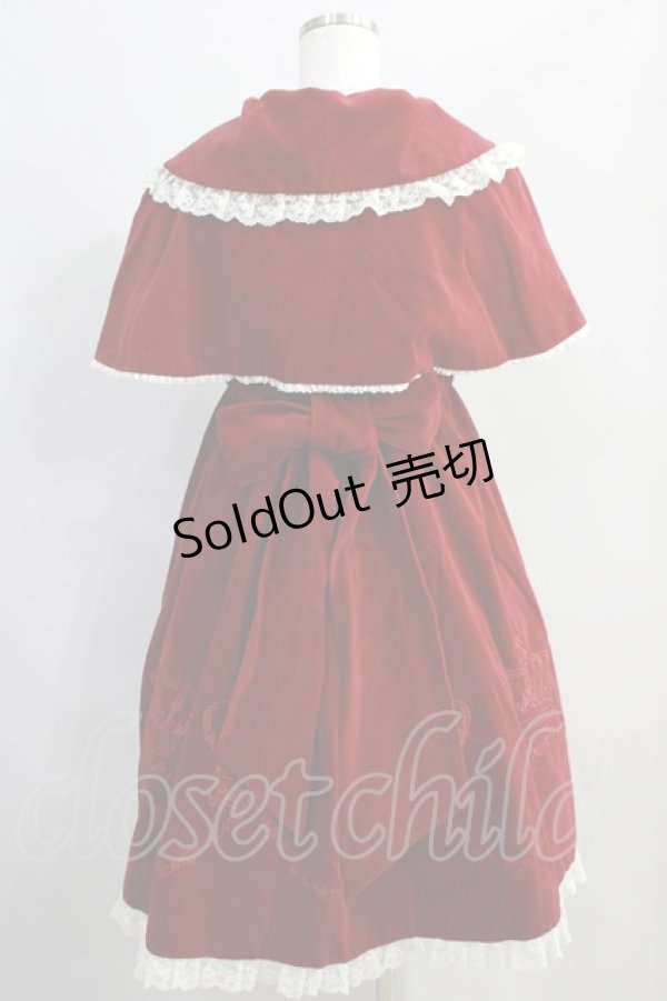 画像3: metamorphose / 別珍ケープ付き王冠刺繍ハイウエストジャンパースカート Free ワイン H-24-06-10-041-ME-OP-NS-ZH (3)