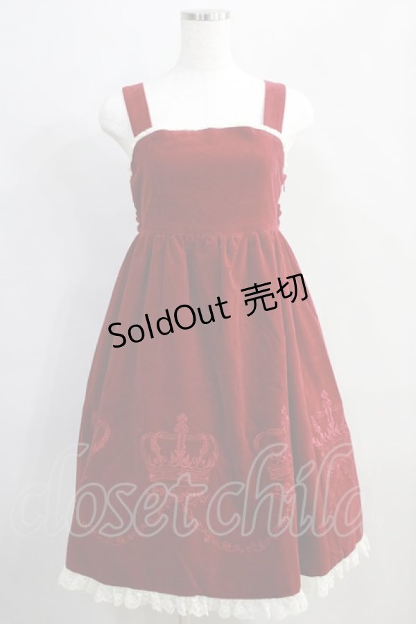 画像4: metamorphose / 別珍ケープ付き王冠刺繍ハイウエストジャンパースカート Free ワイン H-24-06-10-041-ME-OP-NS-ZH (4)
