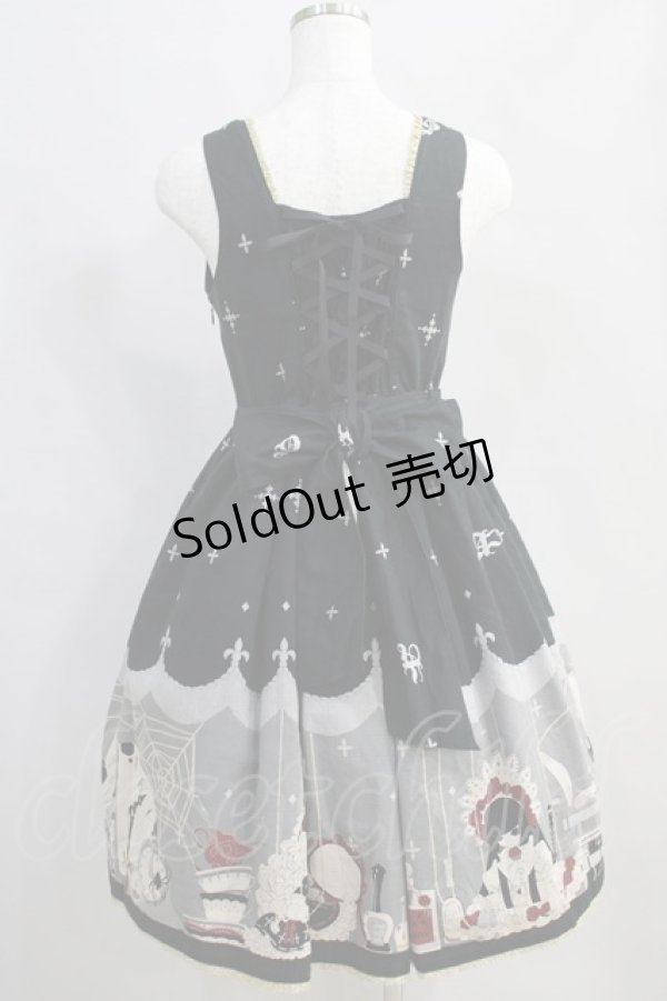 画像3: ALICE and the PIRATES / Marionette in my closet room柄 ジャンパースカートI Free ブラック H-24-06-15-013-PA-OP-NS-ZH (3)