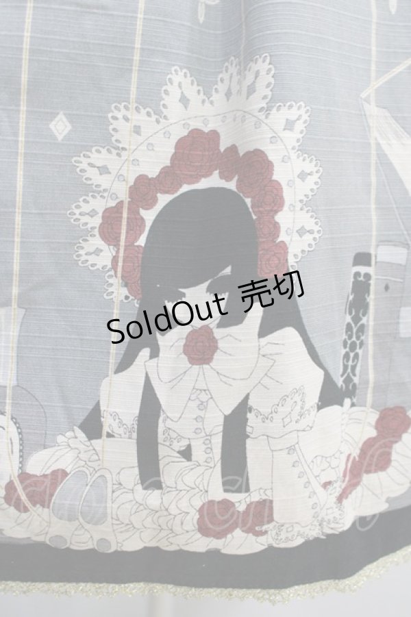 画像4: ALICE and the PIRATES / Marionette in my closet room柄 ジャンパースカートI Free ブラック H-24-06-15-013-PA-OP-NS-ZH (4)