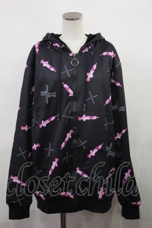 画像: NieR Clothing / 防寒裏起毛パーカー  黒 H-24-06-20-028-PU-TO-KB-ZT059