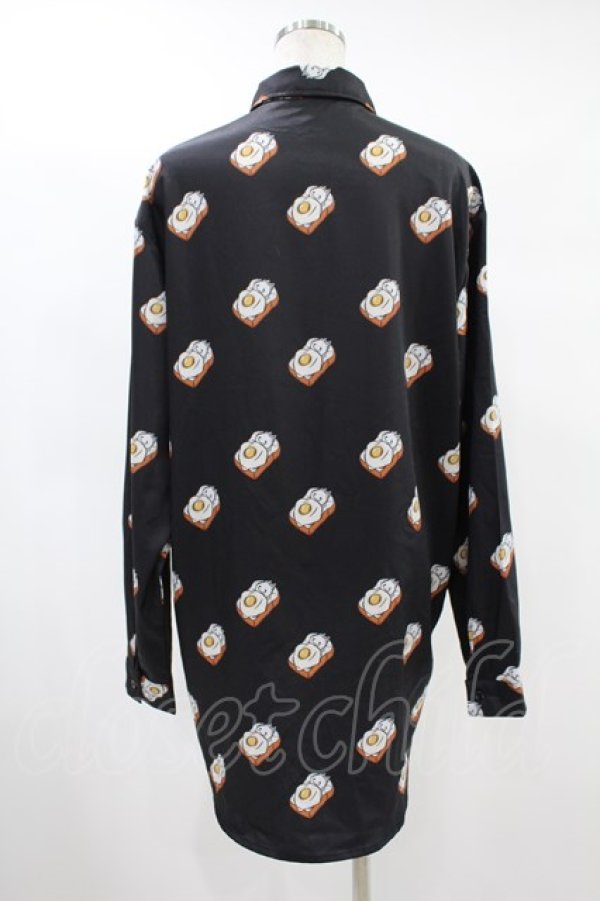 画像2: NieR Clothing / 総柄シャツ  黒 H-25-05-11-1003-PU-BL-KB-ZH (2)