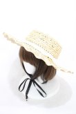 画像1: MILK / Mademoiselle HAT - ナチュラル×白リボン H-24-07-11-037-ML-AC-KB-ZT-K004 (1)