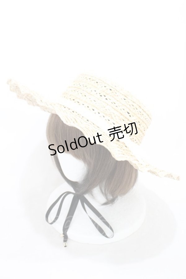 画像1: MILK / Mademoiselle HAT - ナチュラル×白リボン H-24-07-11-037-ML-AC-KB-ZT-K004 (1)