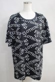 画像1: NieR Clothing / ロゴ総柄カットソー  黒×白 H-25-05-11-1036-PU-TS-KB-ZH (1)