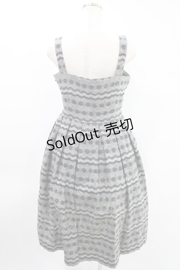 画像2: Jane Marple / ドットボーダージャンパースカート  グレー H-25-10-20-026-JM-OP-KB-ZH (2)