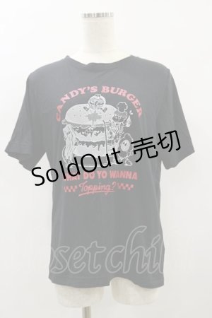 画像: Candy Stripper / CANDY'S BURGER TEE 2 ブラック H-24-07-27-049-PU-TO-KB-ZT213