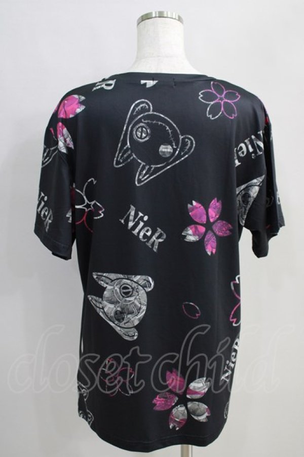 画像3: NieR Clothing / プリント半袖CUTSEW  黒 H-25-05-11-1019-PU-TO-KB-ZH (3)