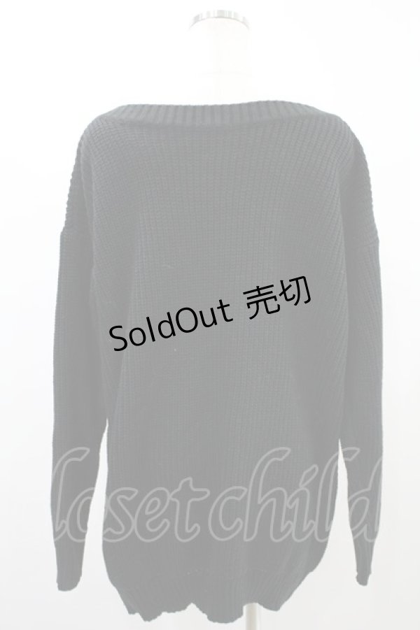 画像2: NieR Clothing / Vネックニット  黒 H-24-08-02-026-PU-TO-KB-ZT333 (2)