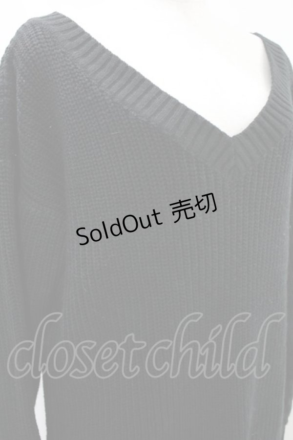 画像3: NieR Clothing / Vネックニット  黒 H-24-08-02-026-PU-TO-KB-ZT333 (3)