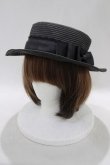 画像1: m petit by misako / ストローハット  ブラック H-24-08-07-1080-LO-AC-NS-ZT170 (1)