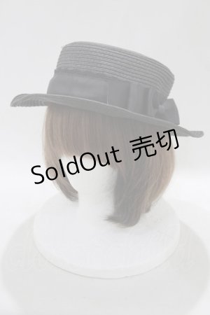 画像: m petit by misako / ストローハット  ブラック H-24-08-07-1080-LO-AC-NS-ZT170