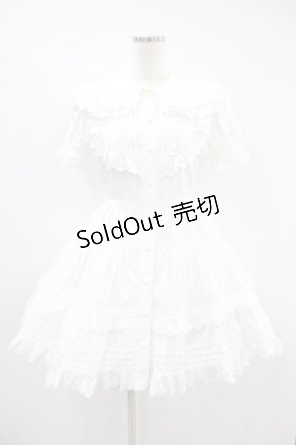 画像1: Cornet / ヨークフリルフラワーレースワンピース Free 白 H-24-08-12-012-LO-OP-NS-ZH (1)