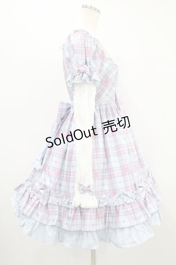 画像3: Angelic Pretty / Sprinkle Heart Tartanワンピース Free サックス H-24-08-12-017-AP-OP-NS-ZH (3)
