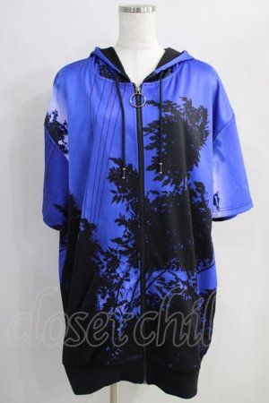 画像: NieR Clothing / 半袖ZIPパーカー  青 H-25-05-11-1020-PU-TO-KB-ZH