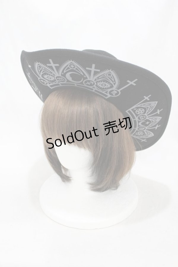 画像1: KILL STAR / Witch Brim Hat  黒 H-24-08-28-1003-SL-AC-KB-ZT087 (1)