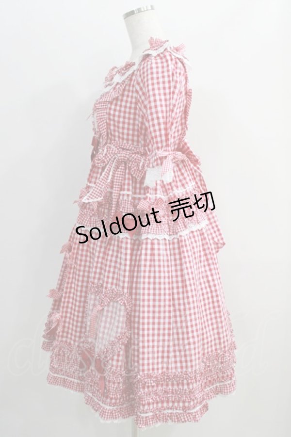 画像2: BABY,THE STARS SHINE BRIGHT / Sweet Gingham Dollワンピース Free エンジ H-24-09-02-1002-BA-OP-NS-ZH (2)