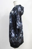 画像2: NieR Clothing / 総柄ZIP半袖パーカー  黒 H-25-05-11-1030-PU-TO-KB-ZH (2)