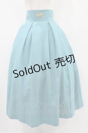 画像: metamorphose / 【プラスサイズ】袴風タックロングスカート プラスサイズ グリーン(Light Blue-Green) H-24-09-17-023-ME-SK-NS-ZH