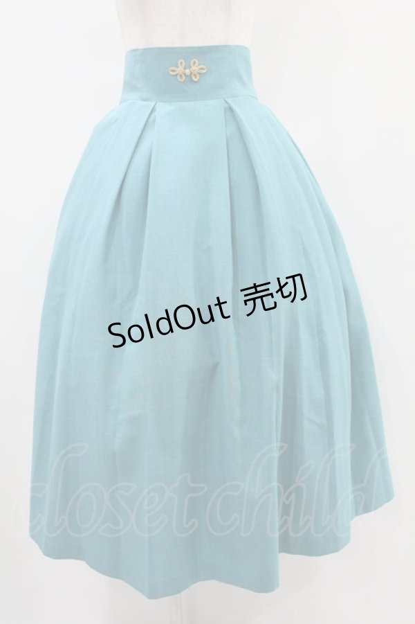 画像1: metamorphose / 【プラスサイズ】袴風タックロングスカート プラスサイズ グリーン(Light Blue-Green) H-24-09-17-023-ME-SK-NS-ZH (1)