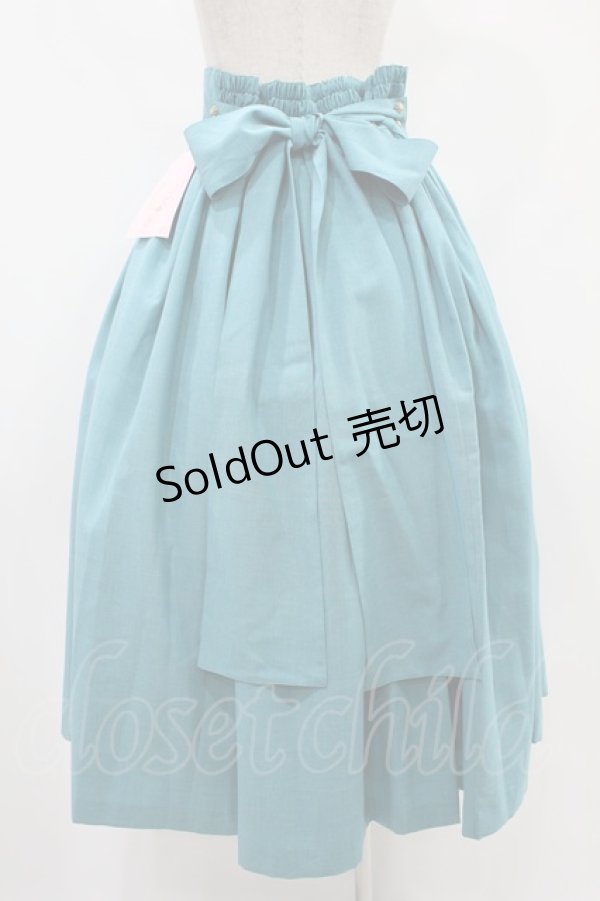 画像2: metamorphose / 【プラスサイズ】袴風タックロングスカート プラスサイズ グリーン(Light Blue-Green) H-24-09-17-023-ME-SK-NS-ZH (2)