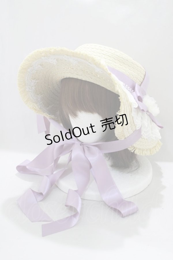 画像1: axes femme kawaii / ロココサマーハット  ラベンダー H-24-09-24-077-AX-AC-NS-ZT171 (1)