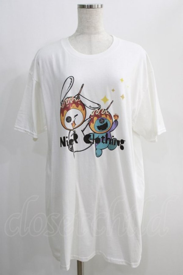 画像1: NieR Clothing / プリント半袖CUTSEW XL 白 H-25-05-11-1022-PU-TO-KB-ZH (1)