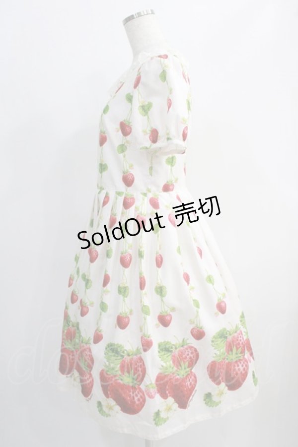 画像2: Emily Temple cute / トリプルStrawberryワンピース  オフ H-24-09-27-019-ET-OP-KB-ZT075 (2)
