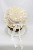 画像2: Angelic Pretty / Lacy GardenストローHat  ナチュラル/ピンク H-24-09-30-009-AP-AC-NS-ZT-K007 (2)