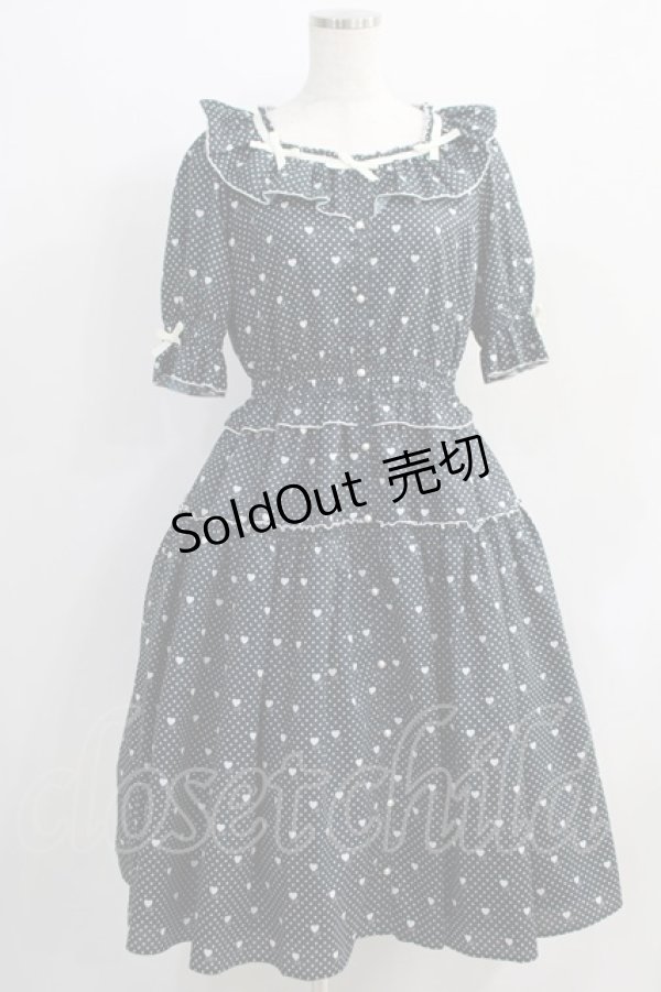 画像1: Melody BasKet / Little dot heartワンピース M ネイビー H-24-10-06-015-LO-OP-KB-ZH (1)