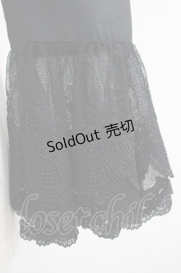 画像4: Moi-meme-Moitie / シャンタンレースアップブラウス  ブラック H-24-10-20-071-MO-BL-KB-ZH (4)